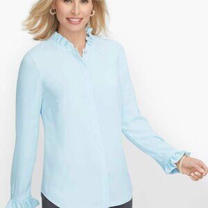 Talbots Ruffle Trim Blouse M